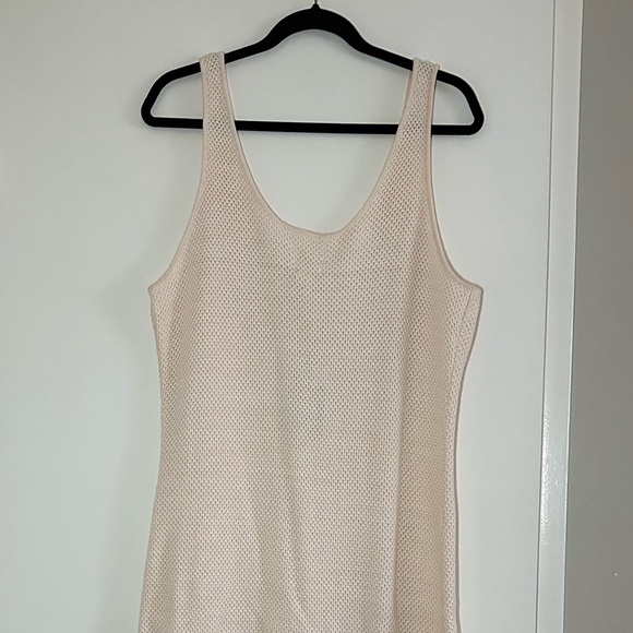 NWT Future Collective Sleeveless Knit Fringed Hem Dress Beige Women’s Size XXL - Picture 9 of 10